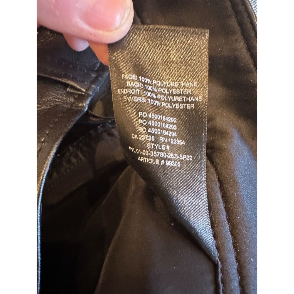 Aritzia Babaton Women's Command Cropped Pants Faux Leather Vegan Black Size 4 - Picture 4 of 5